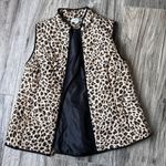 Croft & Barrow  Women's L Full Zip Leopard Cheetah Animal Print Quilted Vest #132 Photo 0