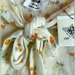 Cotton On  white & yellow floral pattern and tie front cottagecore mini dress MED Photo 4