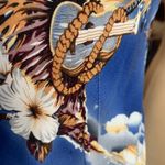 Vintage Hilo Hattie Sleeveless Dress Hawaiian Blue Palm Tree Ukulele Print Mini Size M Photo 6