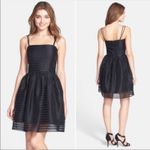 Shoshanna  Silk Chelsea Organza Ribbon Stripe Fit And Flare Black Mini Dress 6 Photo 6