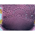 70s Burgundy Crochet Woven Boho Bohemian Bag Purse Tortoiseshell Chain Strap Photo 5