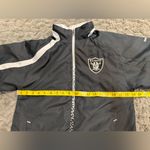 NFL On Field Reebok RAIDERS Football AFC Women’s Windbreaker Jacket. Hidden hood Black Size M Photo 4