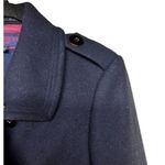 HAMNETT LONDON LONG WOOL PEA COAT NAVY BLUE WOMEN’S SIZE 12 Photo 4