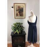 David's Bridal  Bridesmaid Dress size 12 Blue One Shoulder Lined Photo 5