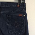 7 For All Mankind Dark Navy Blue Rainbow Thread A Pocket Roxanne Straight Jeans Photo 6