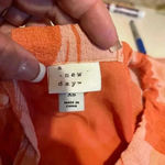 A New Day  Womens Blouse Orange Floral Long Sleeve Batwing Dolman Stretch Boho XS Photo 3