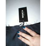 New NWT $498 Womens Black Silk Fringe Skirt Worth NY 6 York Metallic Silver Photo 6