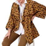 MarlaWynne Brown Black Geometric Print Open Jacket size 2X NWT Bracelet Sleeves Photo 1