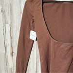 Free People Intimately Low Back Seamless Long Sleeve Brown Top New Womens M/L Photo 2