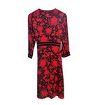 Claudie Pierlot Paris resise crepe midi dress print fonced Print Wrap Dress 38 Red Size 6 Photo 6