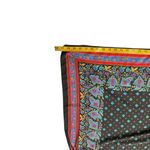 Vintage Pizamit Bohemian Floral Paisley‎ Square Silk Scarf Black Multi Pattern Photo 5