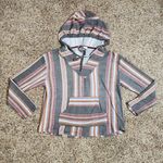 Wall Flower Hoodie Sweater Womens Large Striped Boho Pullover Pocket Pink Photo 0
