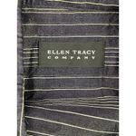 Ellen Tracy  Navy Sheer Striped Button Down Blouse Women’s 8 Evening Party Photo 3