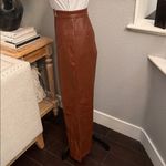 7 For All Mankind High Rise Vegan Brown Leather Pants Double Zip Size 6 Photo 4