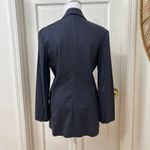 Theory Blazer Linen Bl Fitted Unlined 4 Navy Single Button Jacket Old Money Photo 1