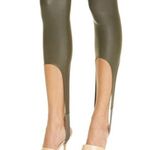 NWT Alix NYC Brower Faux Leather Stirrup Leggings Pine Green Women’s Size Small Photo 6