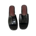 STAUD Sandals Black Leather Amber Platform Block Heel Photo 3