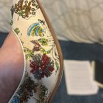 Casadei  Cream Floral Embroidered sequined slingback adjustable  Heels patent 10 Photo 12