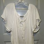 Love Sick  White Scoop Neck Short Flutter Sleeve Blouse size 3(3X) Photo 5