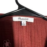 Madewell  Embroidered Gauze Wrap Top Rust Floral Balloon Sleeve Tie Front S Photo 3
