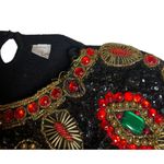 Evan Picone Vintage Womens Black Jeweled Embellished Beaded Sequin Sweater Sz M Photo 2