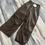 Princess Polly NWT  ORNELLA FAUX LEATHER PANTS BROWN​ Photo 1