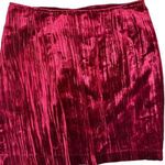 Guess Vintage Women's Crushed Velvet Mini Skirt Burgundy Size 29 Photo 0