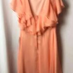 H by Halston - NEW WITH TAG HALSTON WO SZ 4 PEACH RUFFLED OPEN BACK DRESS Photo 5