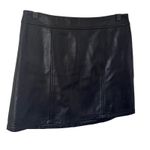 Gianni Bini Rachel Black Genuine Leather Mini Skirt Women's Size S Photo 5