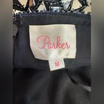 Parker  Strapless Triangle Sequin Mirror Beaded Mini Dress Black Size Medium Photo 3