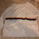 Brandy Melville BRANDY WHITE W RAINBOW CREWNECK Photo 0