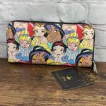 Lounge Fly  Disney Princesses Classic Zip Around Print Pebble Wallet Full Size 8" Photo 1