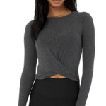Alo Yoga  Dark Gray Long Sleeve Twist Tee Photo 0