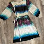 XS Clifton colorful midi dress with gradient​ 3/4 sleeve length transparent slv Blue Photo 8