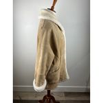 Vintage Tan Suede Shearling Lined Duffle Coat Jacket Women's Warm Winter Size M Photo 12