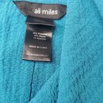 Ali Miles Blue Top Womens Blouse Size L Textured 3/4 Sleeve Cowl Neck. Size L Photo 8