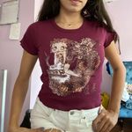 Betty Boop NWT dolls kill maroon red graphic cropped top Photo 4