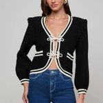L'Agence NWT L’Agence Kaito contrast trim black white cropped cardigan Photo 0