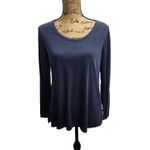 GAP Long Sleeve Shirt Womens Size M Navy Crew Neck Ribbed Soft Blend Casual Blue Size M Photo 2