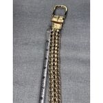 VINTAGE Belt Gold Chain Link Woven Black Vinyl Waist Sz XL Photo 5