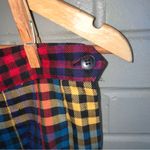 Vintage ILGWU Rainbow Drop Waist Wool Plaid Pleated Midi Skirt S/M Red Size M Photo 6