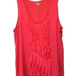 Gap  sleeveless top XL hot pink looks and feels like silk but polyester ruffles Photo 0