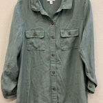 Charter Club  Sage Green Button-Up Shirt Large Photo 0