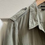 Theory Vintage Green Elden Kenly Cotton Button Up Blouse Utilitarian Size XL Photo 4