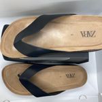 ZARA Flip Flops black leather cork mens sz 9-1/2 (43) Photo 1