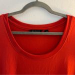 H by Halston Tee Bright Orange Scoop Neck Short Sleeves Side Slit Tee Sz L EUC Photo 3