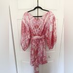 Zimmermann  Winsome Cinch Dress Pink White Tie-Dye Long Sleeve Dress US Size 8 Photo 8
