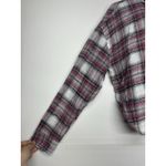 Aeropostale Aéropostale Juniors Size Small Flannel Hoodie Shirt Cropped Plaid Button Photo 1