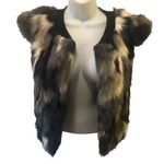 CAbi Frosty Faux Fur Multi Color Vest Sz. M #3380 Lined Fun Cozy Date Nite Photo 4