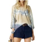 Club Monaco Fairy Boho Silk Tie Dye Blouse Small Earthy Lagenlook Whimsical Photo 7